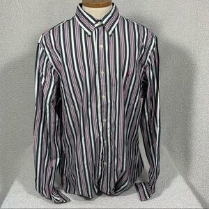 Ralph Lauren Shirt Mens XL Button Down Short Sleeves Multi Color Preppy Pony VTG